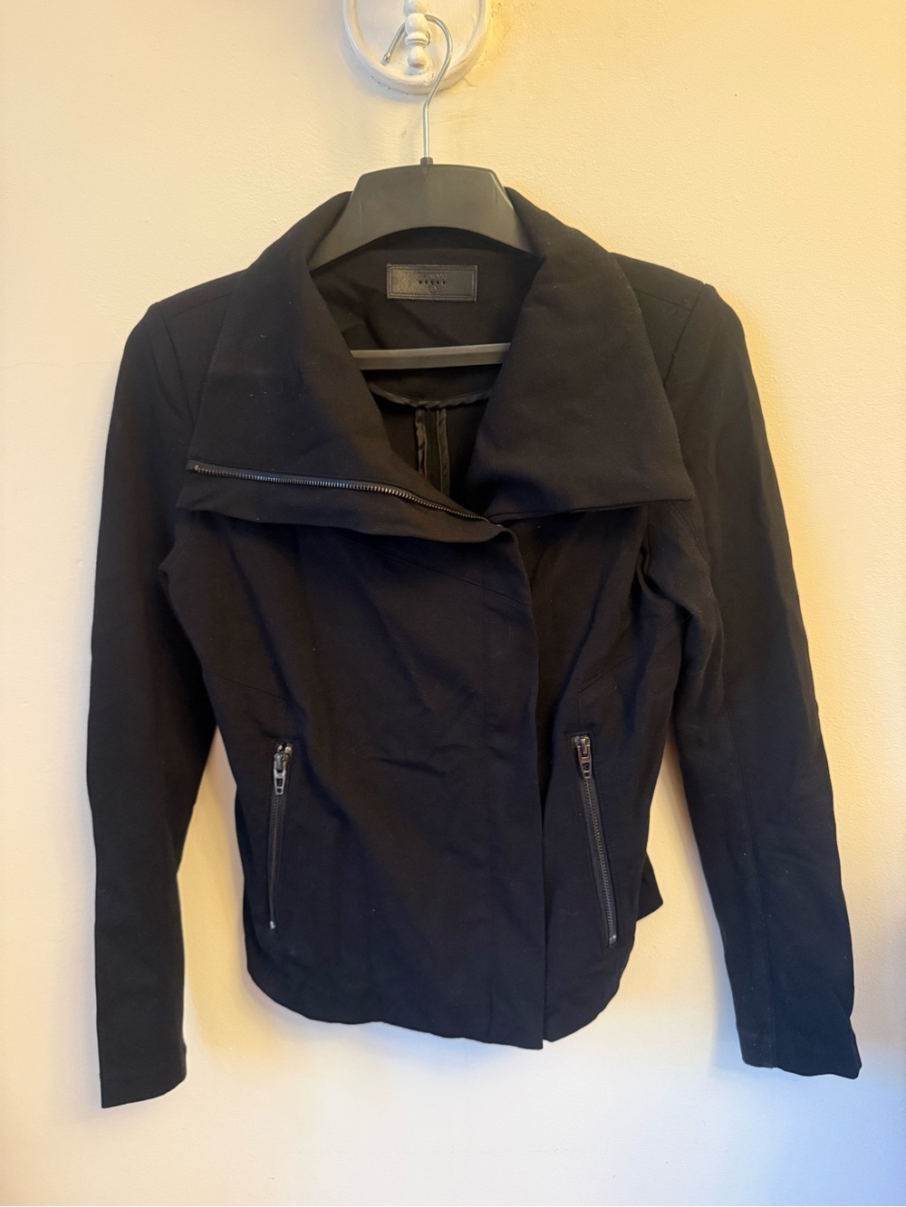 Blank NYC Black Asymmetrical Zip Women's Jacket Size S